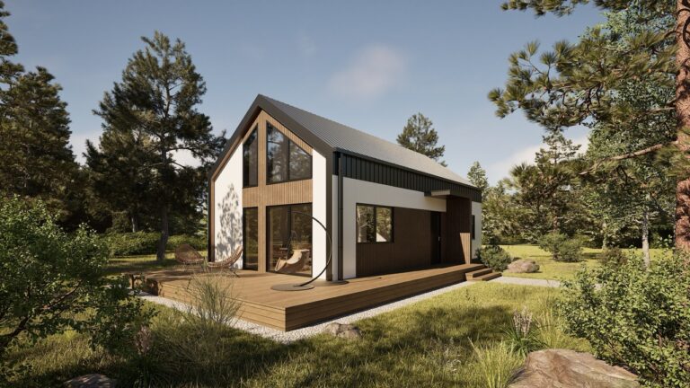3D render modulaire woning 70m² - voorzijde